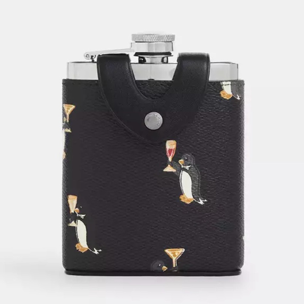 Coach Flask With Penguin Print